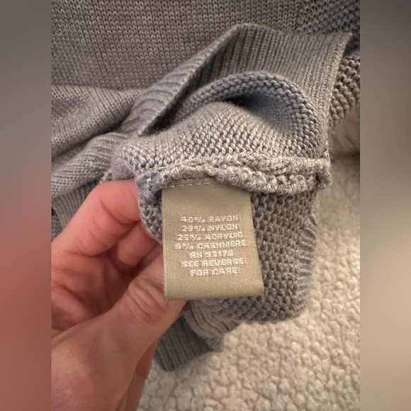 Joan Vass Cashmere Blend Gray Hoodie Size Small - Picture 2 of 3